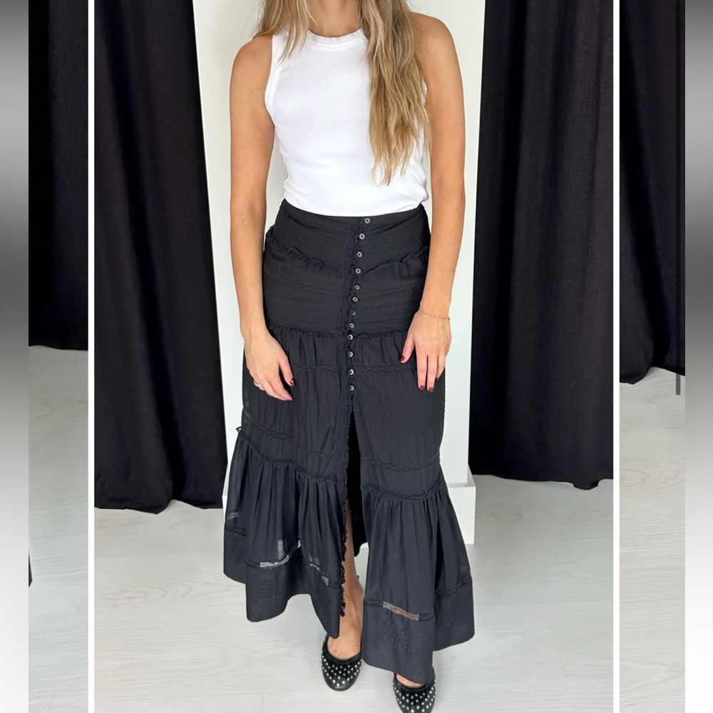 Isabel Marant Etoile Black Button-Down Skirt